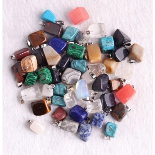 50pc Bulk Wholesale Irregular Natural Crystal Quartz Stone Pendant For Jewelry Making Necklace Healing Chakra Meditation Pendulo