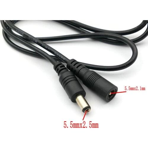 100pcs DC Power Connector Jack 5.5 x 2.1mm Female to 5.5mmx2.5mm Male Plug Cable plug adapter