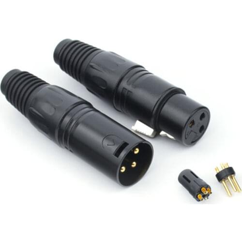 2pcs 4.5mm XLR Connector 3 Pin Male & Female Soldering XLR Plug For Microphone Cable Connectors Cannon Cable Sperker Terminal