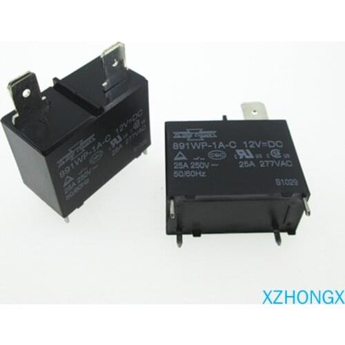 Relay 891WP-1A-C-12VDC 891WP-1A-C 12VDC 891WP1AC 12VDC DC12V 25A DIP4 10pcs/lot