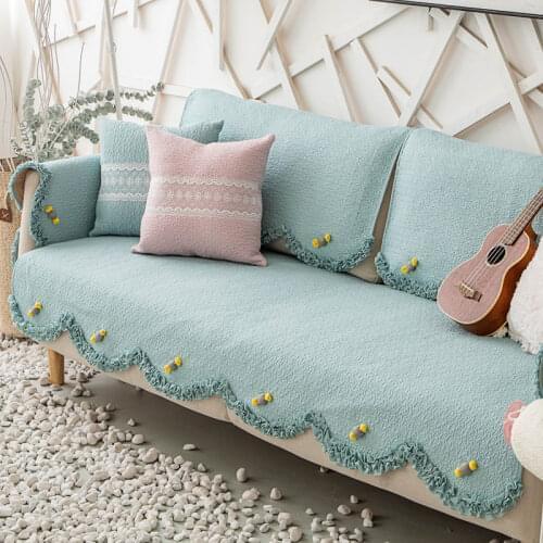 Nordic Solid Color Sofa Cover Simple Modern Four Seasons Universal Couch Slipcover with Candy Decor Non-slip Cover Back Towel