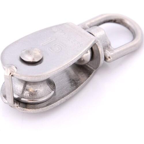 Steel Single Wheel Swivel Lifting Rope Pulley For Wire Rope Stainless Steel M15 Wheel Swivel Pulley Block Heavy Duty