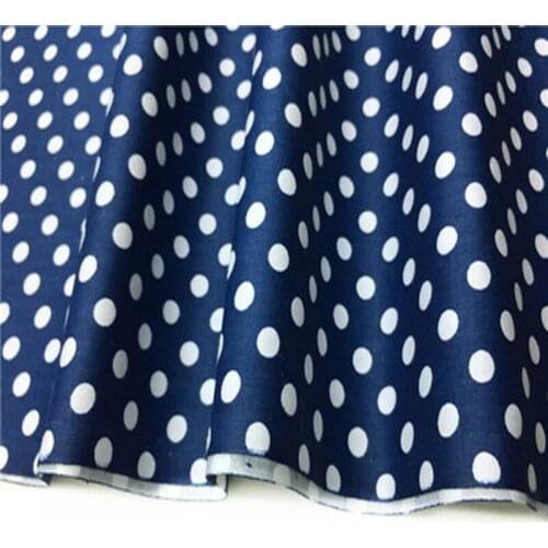 50x160cm Navy Blue White Dot 100% cotton twill handwork home decor quilting patchwork DIY chic fabric