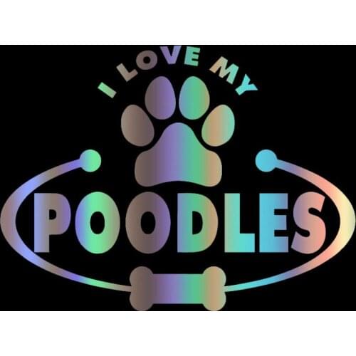 Creative Poodle Dog Paw Bone Car Sticker Pvc Personality Interesting Auto Window Waterproof Beautiful Decal Decoration
