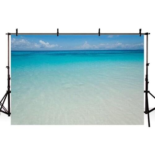 DAWNKNOW Seascape Vinyl Photography Background For Blue Sky White Cloud Photo Shoot Backdrdop For Wedding Photo Studio lv2048