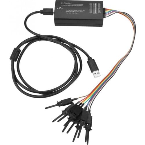 LHT00SU1 16Hz Virtual Oscilloscope Logic Analyzer Multi-Function Signal Generator with Testing Clamp Cable Kit