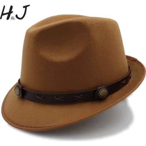 Women Men Fedora Hat For Winter Autumn Elegant Lady Gangster Trilby Felt Homburg Church Jazz Hat