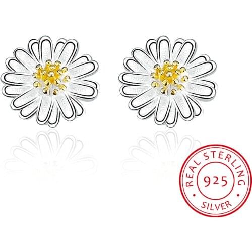 UFOORO Newest 925 Sterling Silver Womens Jewelry Fashion Stud Earrings Gift For Girls Kid Lady