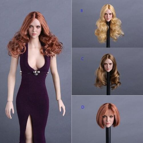 1/6 GC009 Amanda Seyfried Head Model with Curly Hair Fit 12" Female Figure Body Doll
