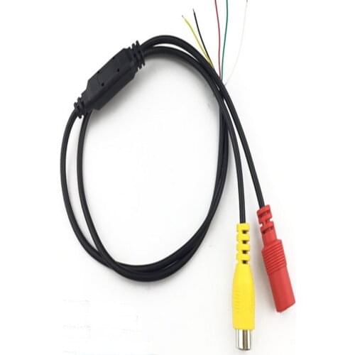 1pcs One-to-two DC female + RCA female connector 5-pin with buck board Car camera Car video cable extension cord