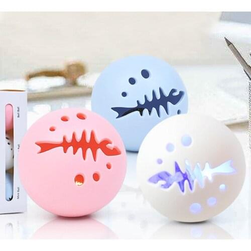 3pcs/lot Cat Catnip Rolling Ball Playing Toy Luminous Teaser Kitten Interactive Ball Pet Supplies 1