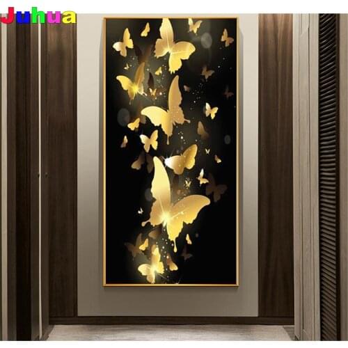 Golden Butterfly diamond painting full square round diamond embroidery mosaic stitch gift 5d diy nordic art home decoration