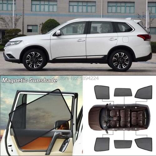 Car Full Side Windows Magnetic Sun Shade UV Protection Ray Blocking Mesh Visor For Mitsubishi Outlander 2016
