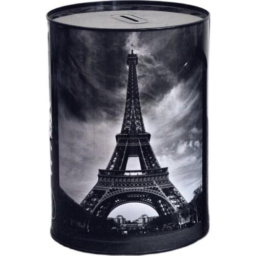 Large Tinplate Piggy Bank Money Box Coin Dispenser Safe Money Saver Vintage Black Adult Creative Mealheiro Gifts Ornaments FP011