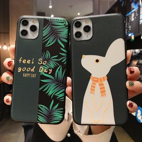 Embossed shockproof soft shell For iphone 12 Mini 11 Pro XS MAX X XR 6 6s 7 8 Plus Banana leaf silicone protective cover capa