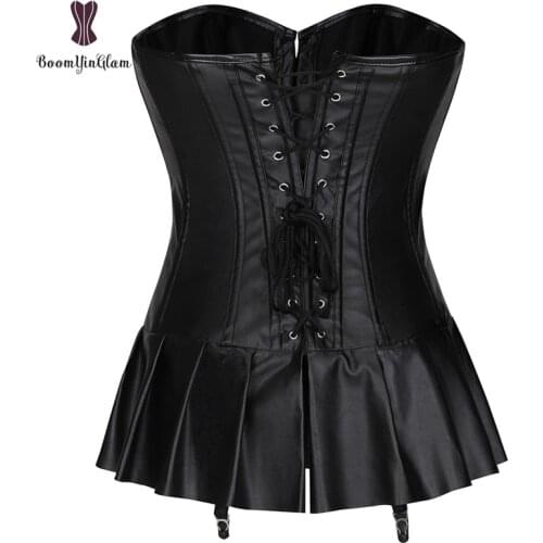 Hot Sales Erotic Sexy Lingerie Faux Leather Corsets & Bustier Plus Size S To 6XL Gothic Vintage Korsett