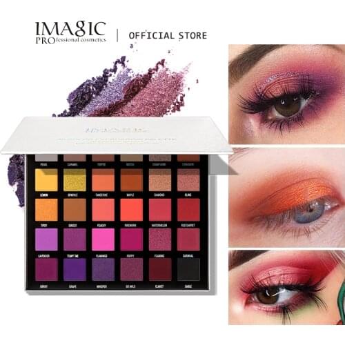 IMAGIC New 30-color Eyeshadow Palette Matte Makeup Nude Eyeshadow Glitter Pigment Soft Eyeshadow Palette Shadows