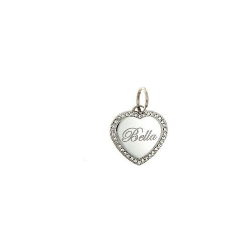 Custom Engraved Personalized Stainless Steel Heart Shape Dog Tag low price Pet ID Name tag dog necklace