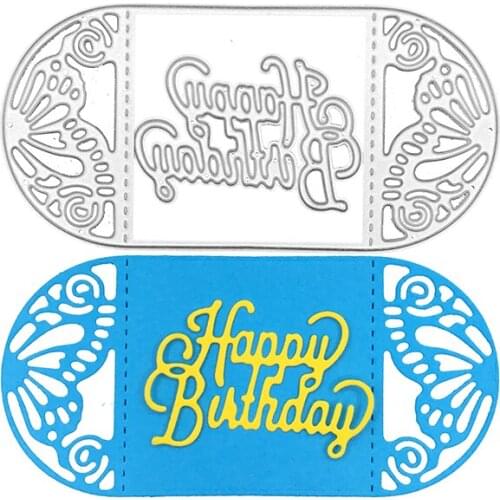 Julyarts Happy Birthday New Dies 2021 Cutting Dies New Scrapbook Stencil Scrapbooking Photo Album Card Paper Embossing Craft