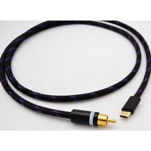 Type-C to RCA Coaxial Audio Cable for Cayin i5 N3 N5ii N52 N5IIS n8 n5mk2 N5 2nd Generation HiBy R3 Portable Player 75 ohm Cable