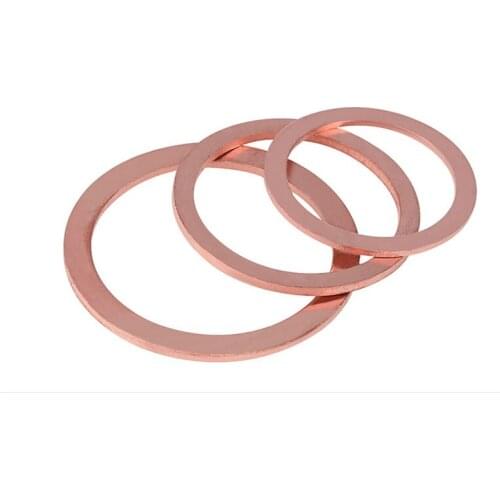 M3 M4 M5 M6 M8 M9 M10 M12 M15 Brass Copper Sealing Boat Crush Washer Flat Gasket Ring Sump Plug Oil Seal Fitting Thickness 0.2mm
