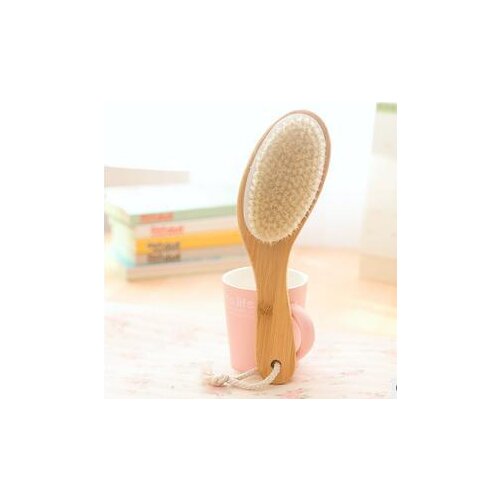 Full Body Natural Bristle Middle Long Handle Wood Wooden Shower Dry Skin Exfoliation Bath Brush Massager Back Spa Scrubber