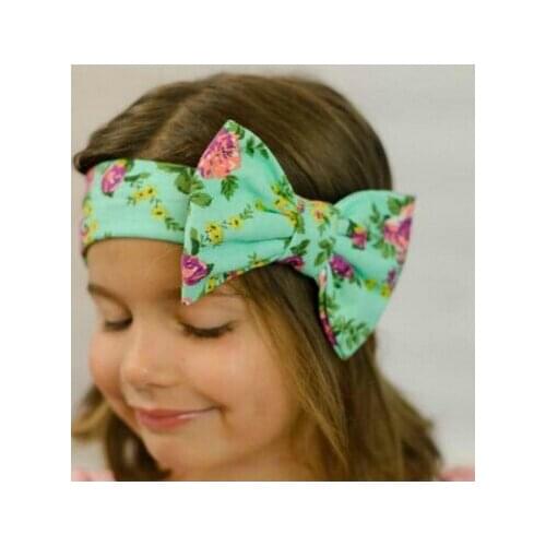 2016 New Cotton Elastic Newborn Baby Girl Headband Flower Hair Band Children Big Bows Headband Baby Turban Bohemian bandeau bebe