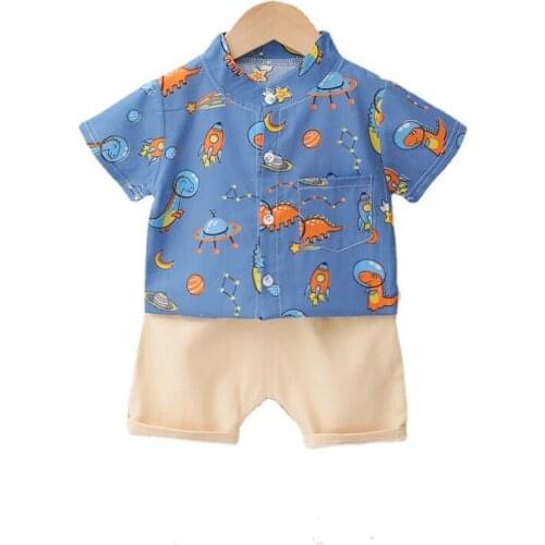 New Summer Baby Fashion Clothes Children Boys Girls Casual Shirt Shorts 2Pcs/sets Kids Infant Cotton Clothing Toddler Sportswear