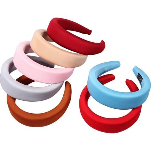 Korean Version Of The Popular Macaron Color Wide Edge Hair Hoops Simple Thick Sponge Solid Color Head Hoops Hair Ornaments