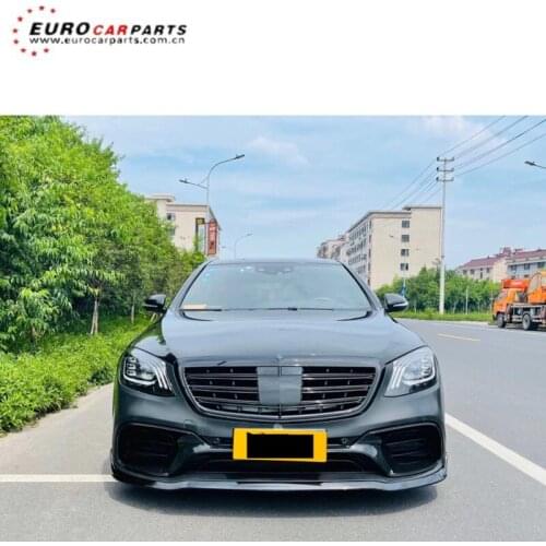 Wholesale PP and carbon material front lip diffuser W222 s63 old to new body kit bumper auto car light S320 S400 S450 S500 B800