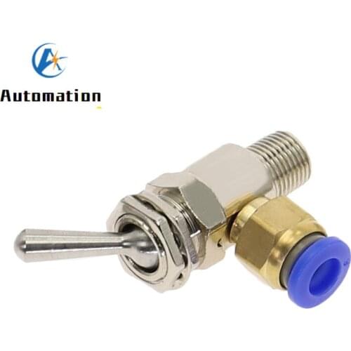 Air Pneumatic Mechanical Valve TAC2-3V Exhaust valve 2 Position 3 Way M5 Female 1/8 Male Thread Toggles Switch w Fiittings