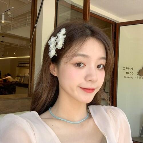 Summer Women Girls Sweet Flower Pearl Hairpins Headbands Ladies Lovely Temperament Hair Claws Hairbands Female Hair Accessories