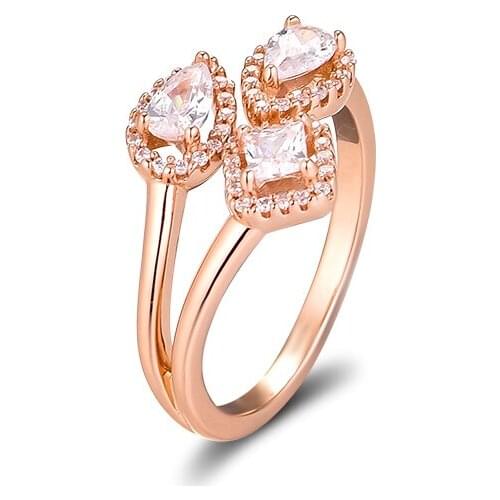 Rose Geometric Shapes Rings 100% 925 Sterling-Silver-Jewelry Free Shipping