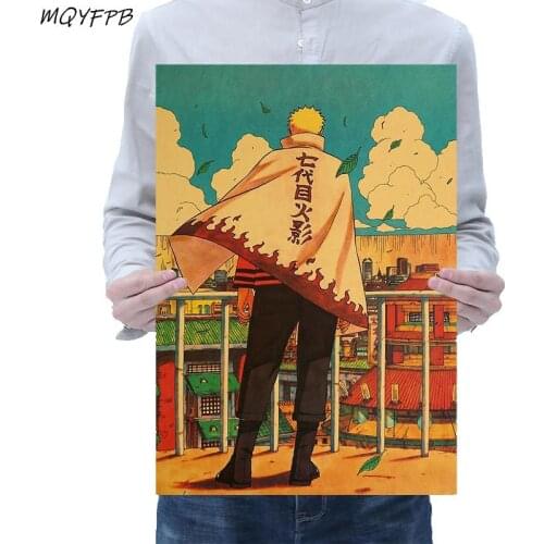Japanese Anime Kraft Paper Poster Home Room Bedroom Wall Decorative Painting Core 50.5x35cm