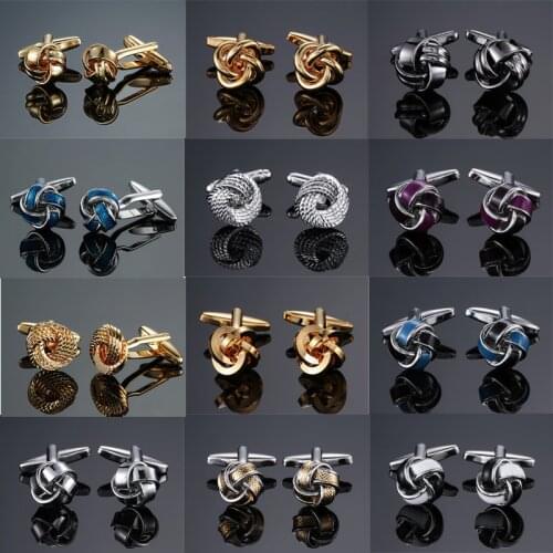 DY The new high quality brass goldsilverblackand twist Cufflinks mens fashion wedding French shirt Cufflinks free shipping