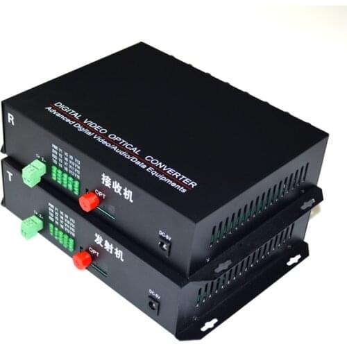 1 Pair 2 Pieces/lot 16 Channel Video Optical Converter 1V1D Fiber Optic Video Optical Transmitter & Receiver 1CH +RS485 Data