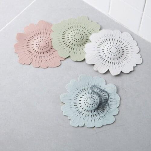1Pcs Sewer Drain Gadgets Flower Shape 4Colors Multi Purpose Strainers Filter Hair Colander Supplies Silicone Cleaning Tools