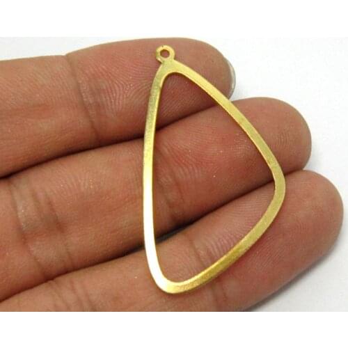 Brass pendant 40.9x21.3mm Raw brass triangle earrings charms -10pcs R585