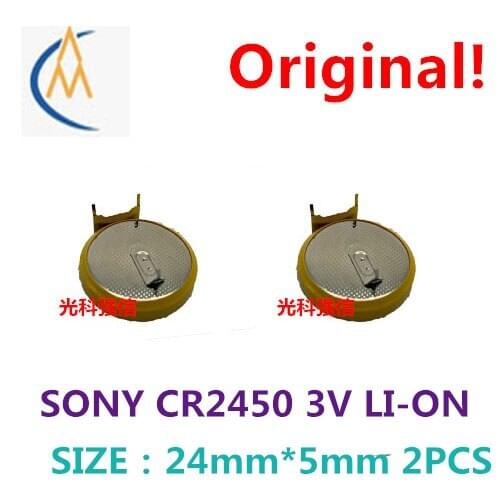 2PCS Home furnishings SONY 3 v button CR2450 lithium battery car keys remote control line horizontal tripods can be welded