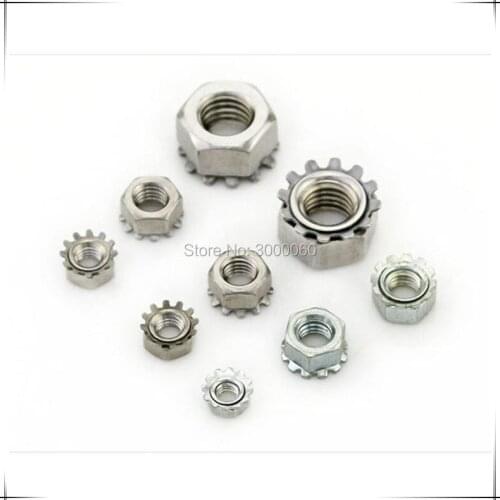 8-32 Zinc Plated Carbon Steel Cap Multi-toothed K Nuts 200pcs/lot
