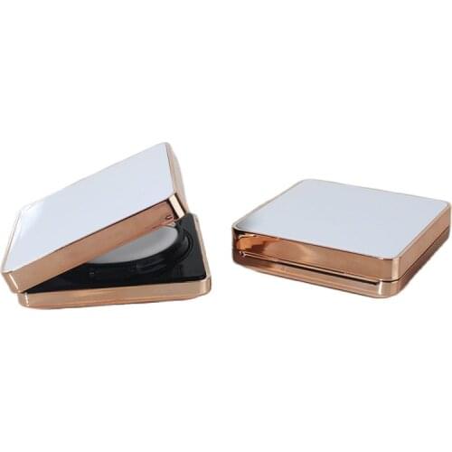 White Empty Air Cushion Foundation Box, DIY Cosmetic CC BB Cream Refillable Container, Square Elegant White Cream Case Compact