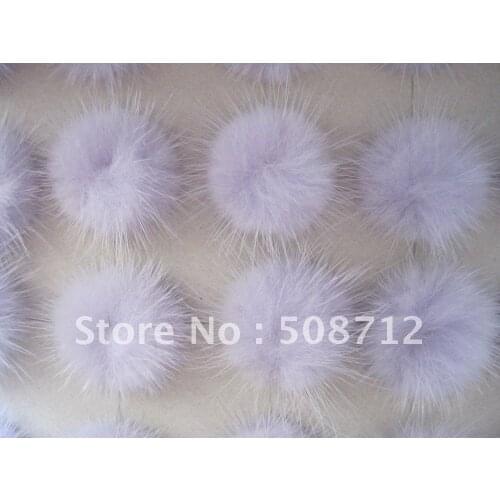 Free shipping!!!! mink fur ball embellishment sew trim for DIY craft hair accessory 30mm light purple