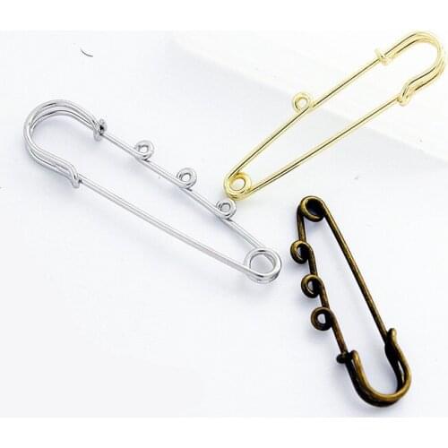 10pcs Brooch Pins With 3 Holes DIY Brooch Fit Charms & Chain Jewelry Findings Accessories