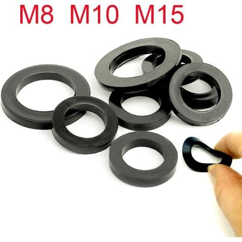 Black Rubber Insulation Sealing Ring Rubber Flat Washer Gasket M3 M4 M5 M6 M8 M10 M15 M20 Home Improvement