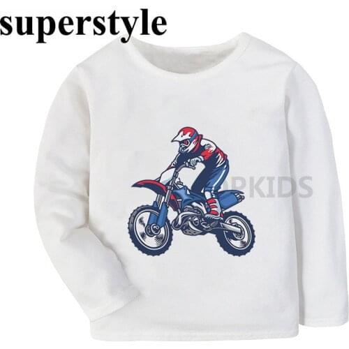 Children Motorcycle Motocross Printed Boys Long Sleeve T-shirts for Boy Autumn Extreme Sports Motorcycle Kids Clothes,dLKP104