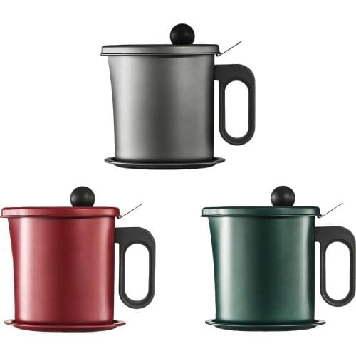 Oil Storage Pot Can With Strainer Bacon Grease Container Cooking Oil Filter For Kitchen Cooking Frying Oil