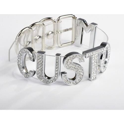 Customised Name Collar Rhinestone Letters Choker 100% Handmade Cosplay Party Punk Fetish Bondage Collar Goth Necklace