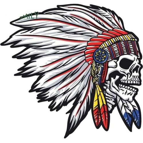 Interesting PVC Car Sticker for Ndian Chief Skull Logo Decal KK Car Assessoires Waterproof Windows Surfboard Car Styling