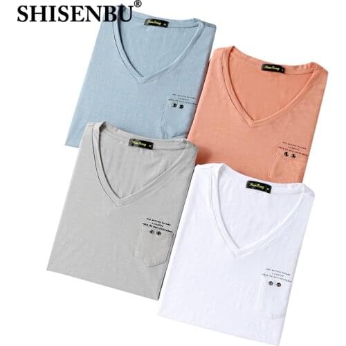 Lightweight 95% Slub cotton T-Shirt MEN brand 2021 SUMMER Mens Short-Sleeve V neck tshirts High Quality tee shirt homme sport
