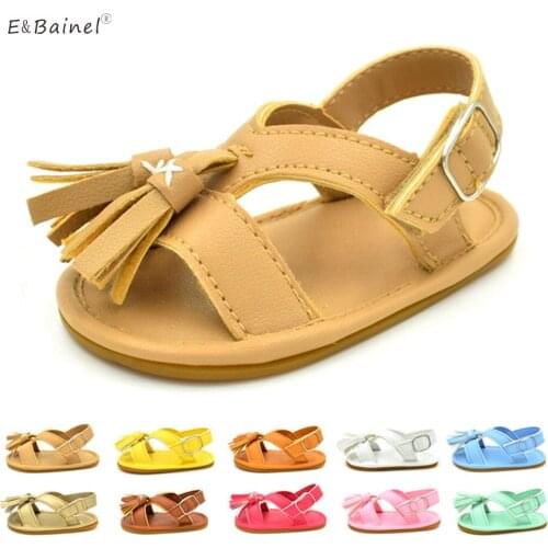 E&Bainel Summer Baby First Walkers Soft Bottom Fringe Candy Color Shoes Girls Baby Toddler Slippers Boys Moccasins Prewalkers